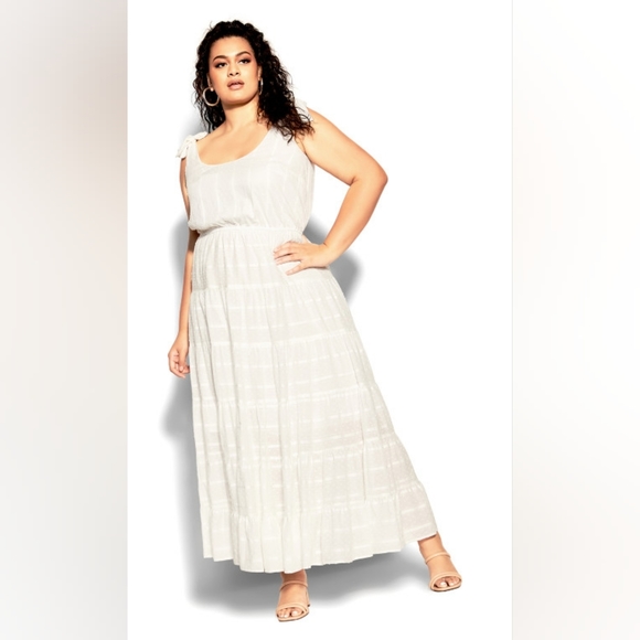 City Chic Dresses & Skirts - City chic Dobby Love Maxi Dress - ivory